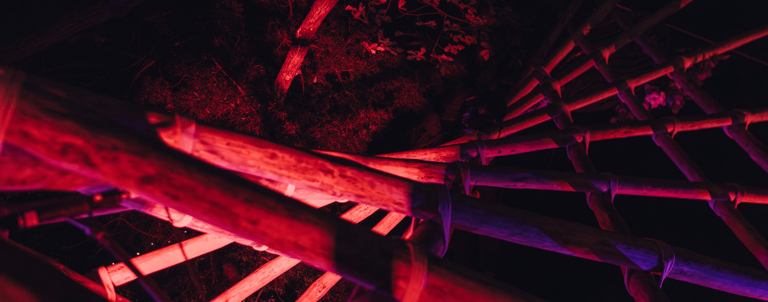 Details of the natural wooden forest stage at the holistic event Retreat Yourself in Greyton.