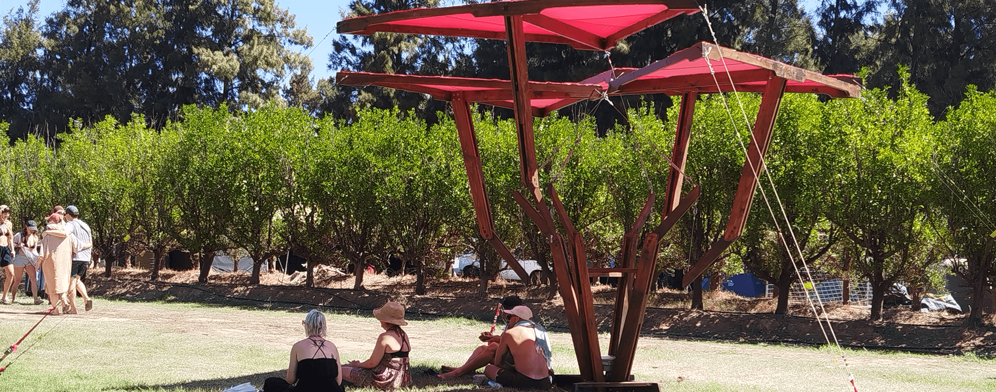 A unique multi use tensile structure installation, a creative shading solution for your event.